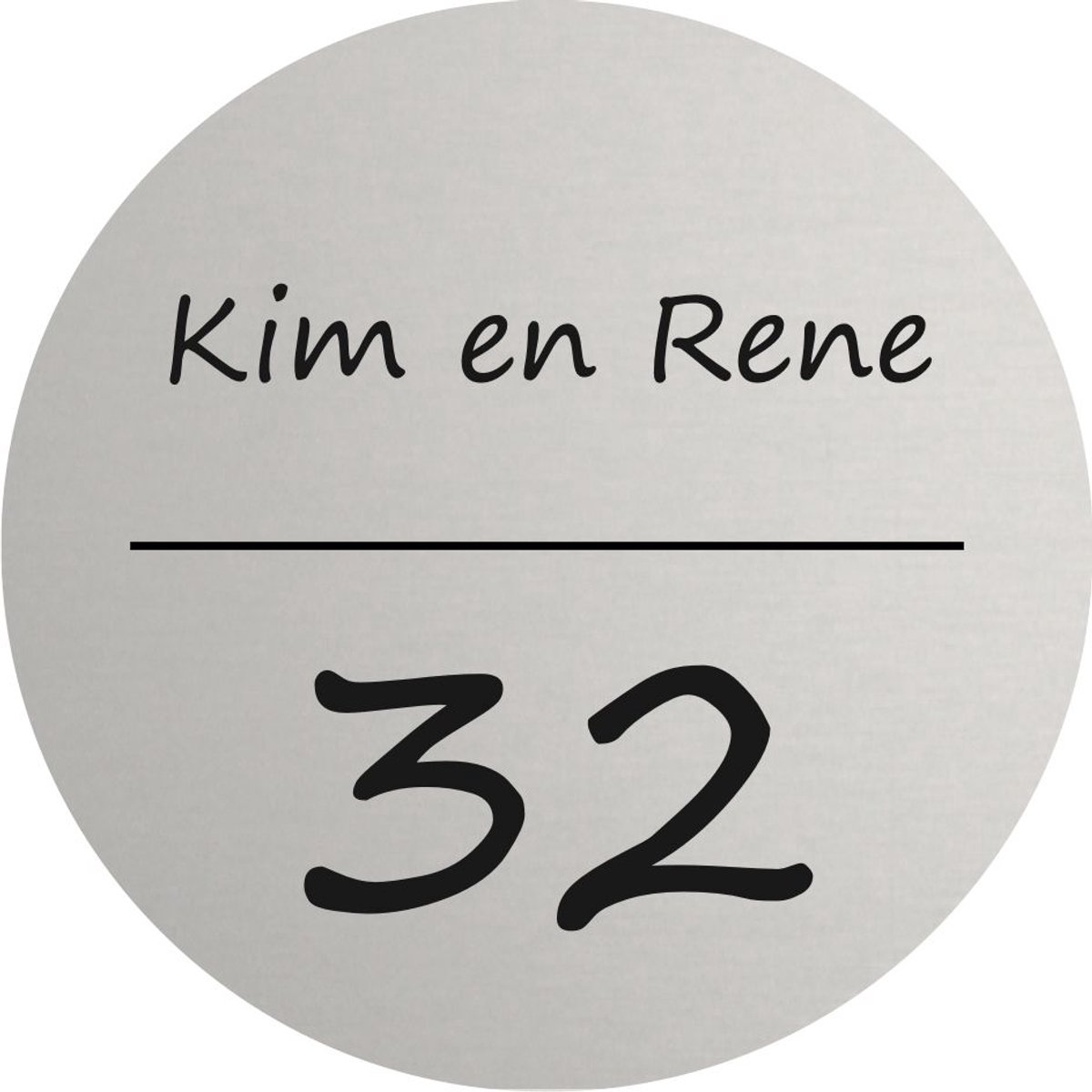 Naambordje voordeur aluminium mat rond 20cm AM17