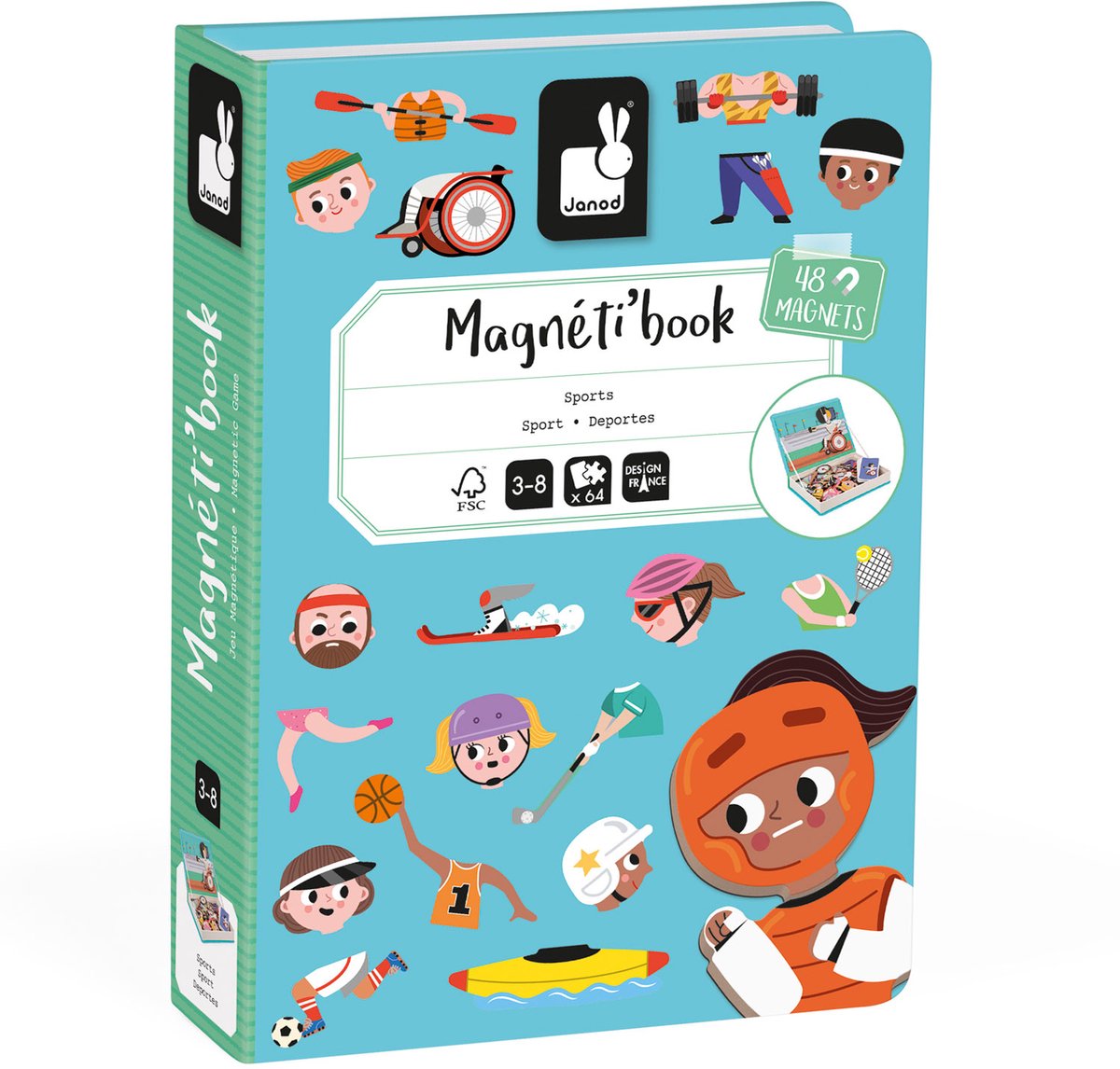 Janod - Magnetibook - Sporten - Magneetboek Speelset — afbeelding 5