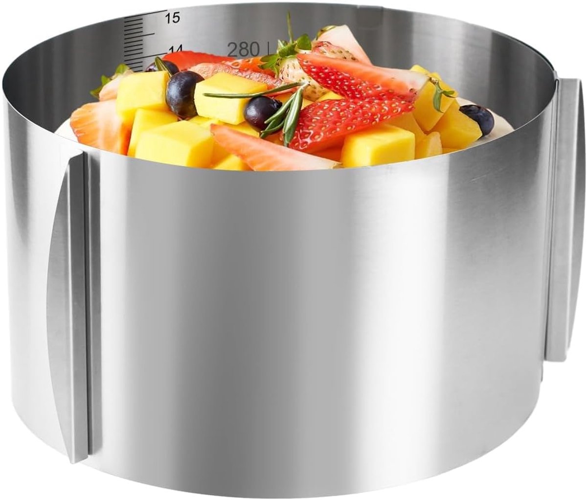 Verstelbare taartring voor bakken - 16-30 cm diameter - RVS