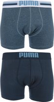 PUMA Placed Logo Boxershort - 2-pack - Denim - Maat S