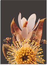 DesignClaud Australische bloemen poster - Bloemstillevens - Donker A4 + Fotolijst wit