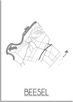 DesignClaud Beesel Plattegrond poster - A2 + fotolijst zwart (42x59,4cm)