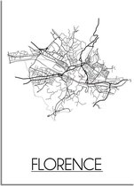 DesignClaud Florence Plattegrond poster A3 + Fotolijst zwart