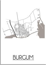 DesignClaud Burgum Plattegrond poster A4 + Fotolijst wit (21x29,7cm)