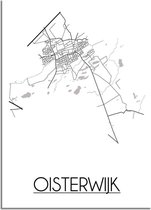 DesignClaud Oisterwijk Plattegrond poster  - A3 + Fotolijst wit (29,7x42cm)