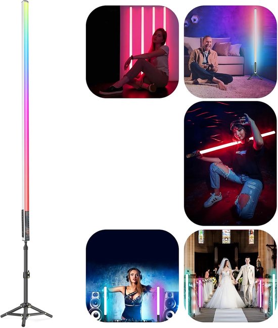 4 Stück LED Video Lichtstab 85 cm Mit ausziehbarem