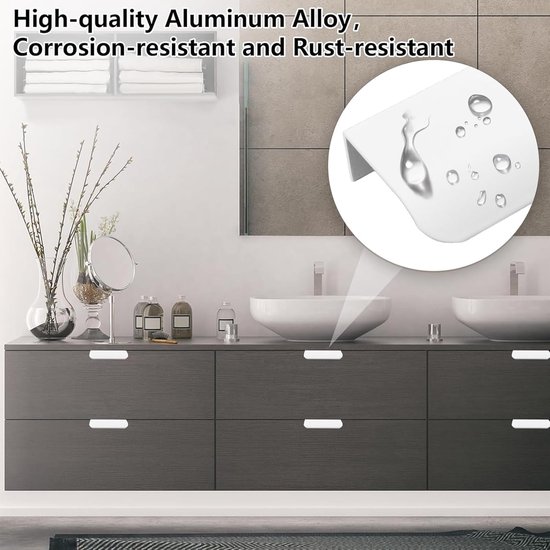 SPDYCESS 10 Stuks Verborgen Aluminium Handgrepen voor Kasten - Zilver