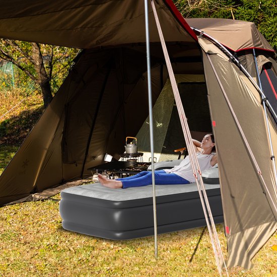 NAIZY Luchtbedden 100x190x82cm Eenpersoonsbed Luchtmatras Zelfopblazend met rugleuning & Elektrische luchtpomp Snel opblazen/ leeg laten lopen Opvouwbaar luchtbed Laadvermogen tot 250KG van NAIZY — afbeelding 3