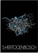 DesignClaud Plattegrond s-Hertogenbosch Stadskaart poster Wanddecoratie - Zwart - A2 poster (42x59,4cm)