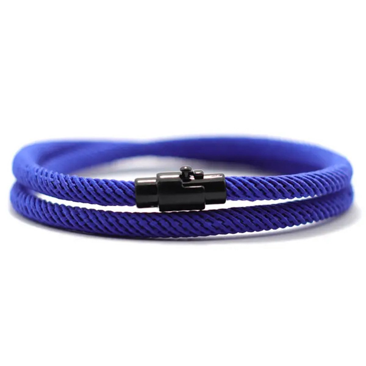 Livano Armband - Staal - Nep Zilver - Heren - Blauw 17cm