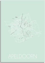 DesignClaud Apeldoorn Plattegrond poster Pastel groen  - A3 poster (29,7x42cm)