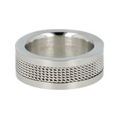 My Bendel - 8 mm brede ring - zilver - Brede ring met geweven structuur van edelstaal - Met luxe cadeauverpakking