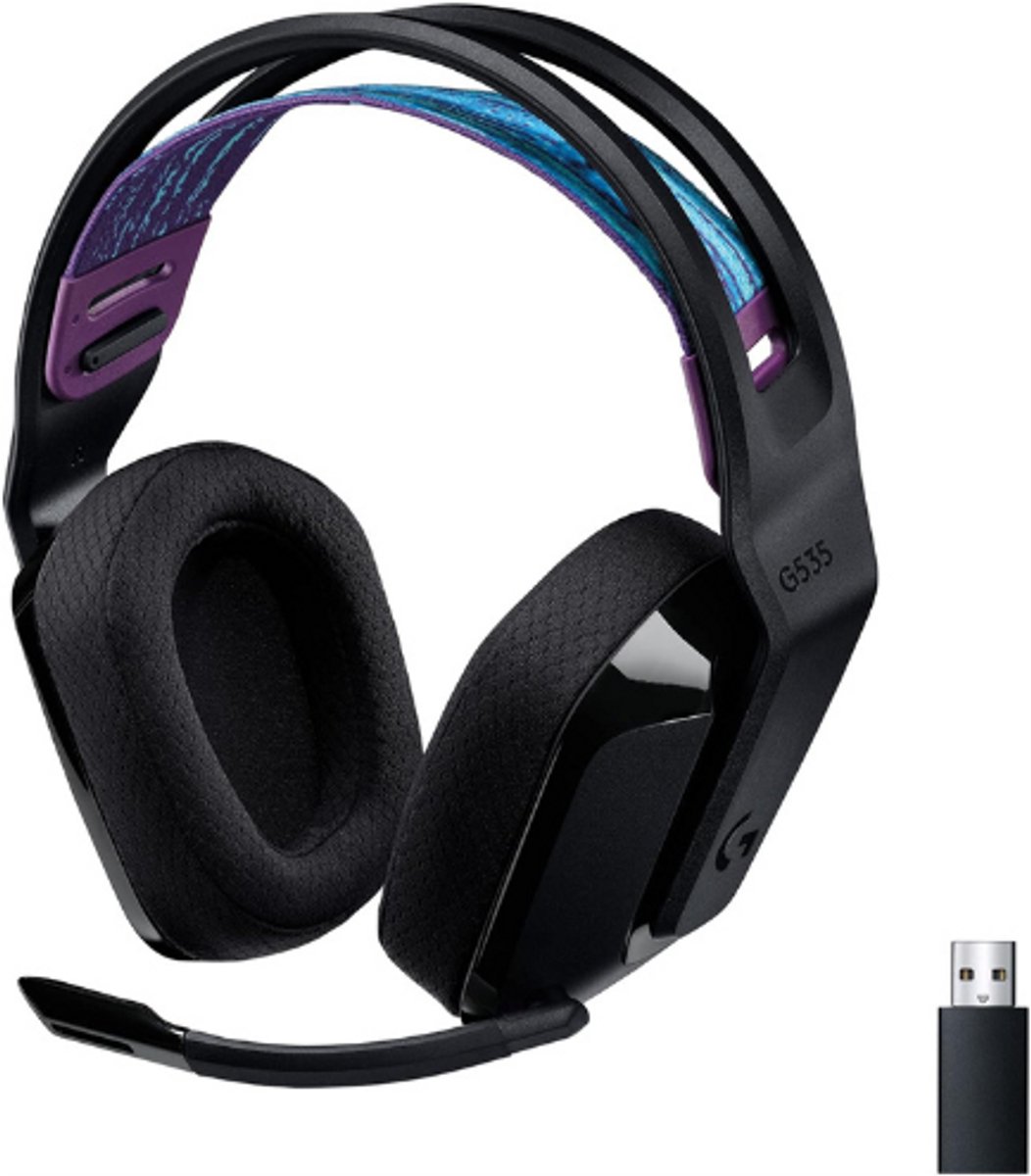 Wireless Gaming Headset - Lichtgewicht Hoofdtelefoon voor Over de Oren, Flip-to-Mute Microfoon, Stereo, Compatibel met PC, PS4, PS5, Oplaadbaar via USB - Zwart