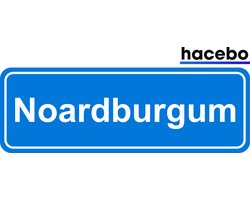 Hacebo - Plaatsnaam Sticker - 29x10 CM - Noardburgum sticker - Verkeersborden sticker - grappige cadeaus - Noardburgum