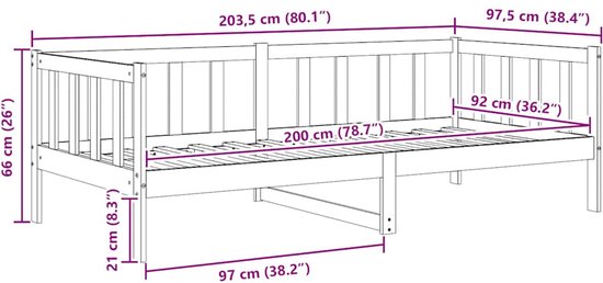 Canapé convertible pin massif blanc 90x200 cm