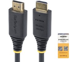 StarTech.com 2m Premium Gecertificeerde High Speed HDMI Kabel, 4K 60Hz/1440p 144Hz, HDR10/HDCP 2.2/ARC, 18Gbps, UHD HDMI 2.0 Kabel voor TV/Monitor/Display, TPE Mantel