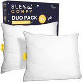 Bol.com Sleep Comfy Katoen Hoofdkussen Set van 2 - Hotelkwaliteit - 30 Dagen Proefslapen - Ultiem Comfort - Verlicht Nek- en Rug... aanbieding
