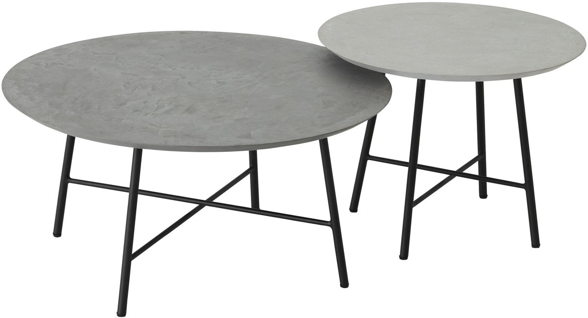 DTP Home Delta Air Salontafel Set van 2 - Mortex - Frost & Dusk - Rond - Ø50 & Ø70 cm