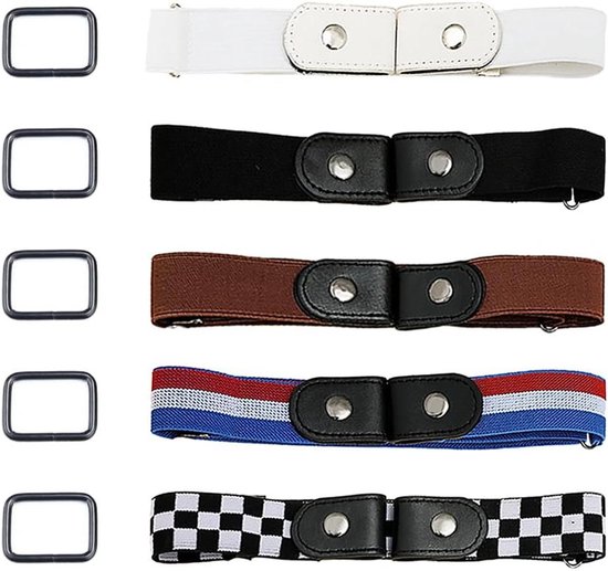 Skinny Clip Taillebandversteviging voor mannen en vrouwen - Houd broeken, rokken en shorts strakker zonder riem, Zwart, Wit, Khaki, Blauw, One Size