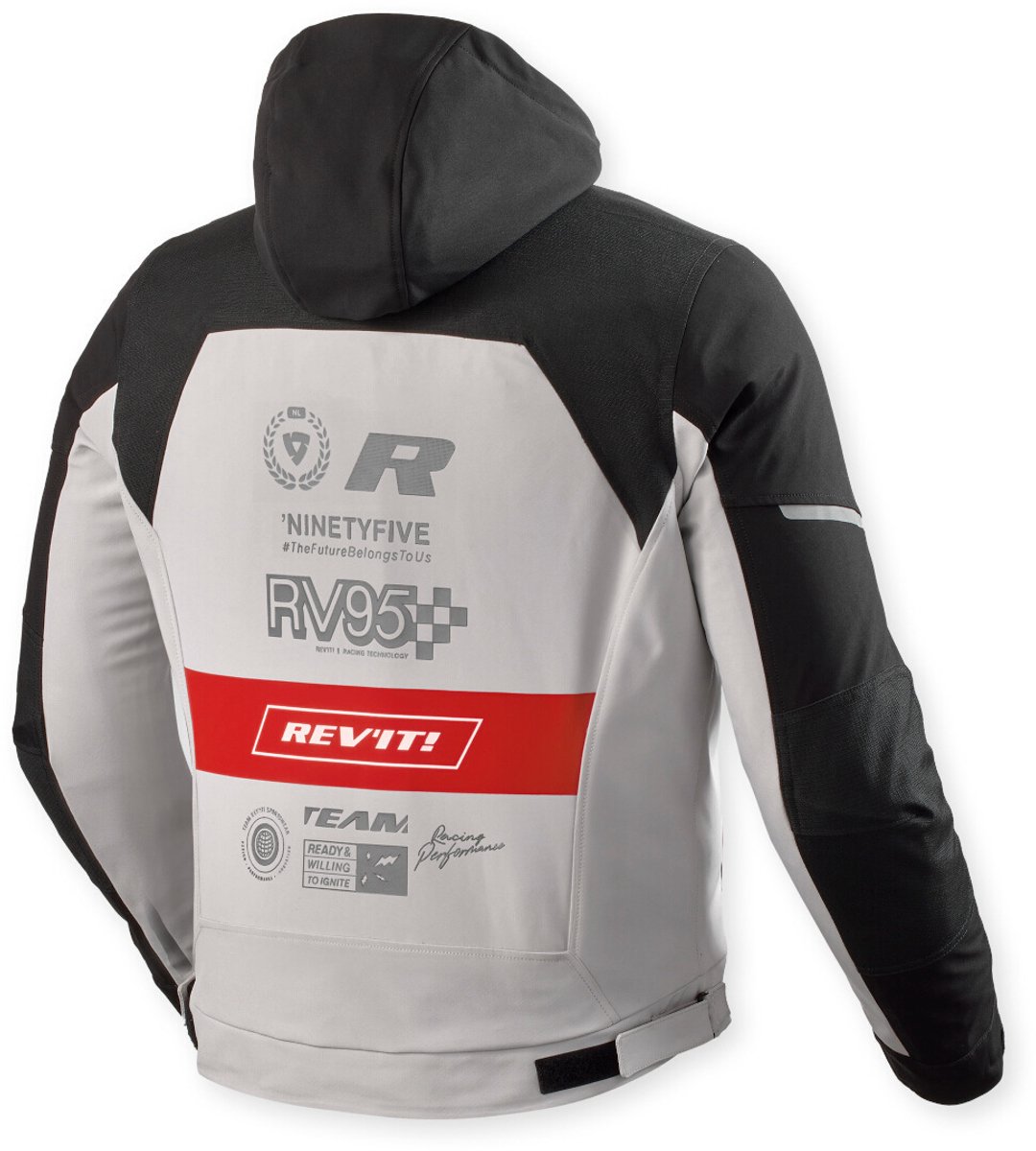 REV’IT! Haste H2O Zwart Rood Motorjas - Maat XL - Jas – foto 4