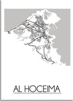 DesignClaud Al Hoceima Plattegrond poster A2 + Fotolijst wit