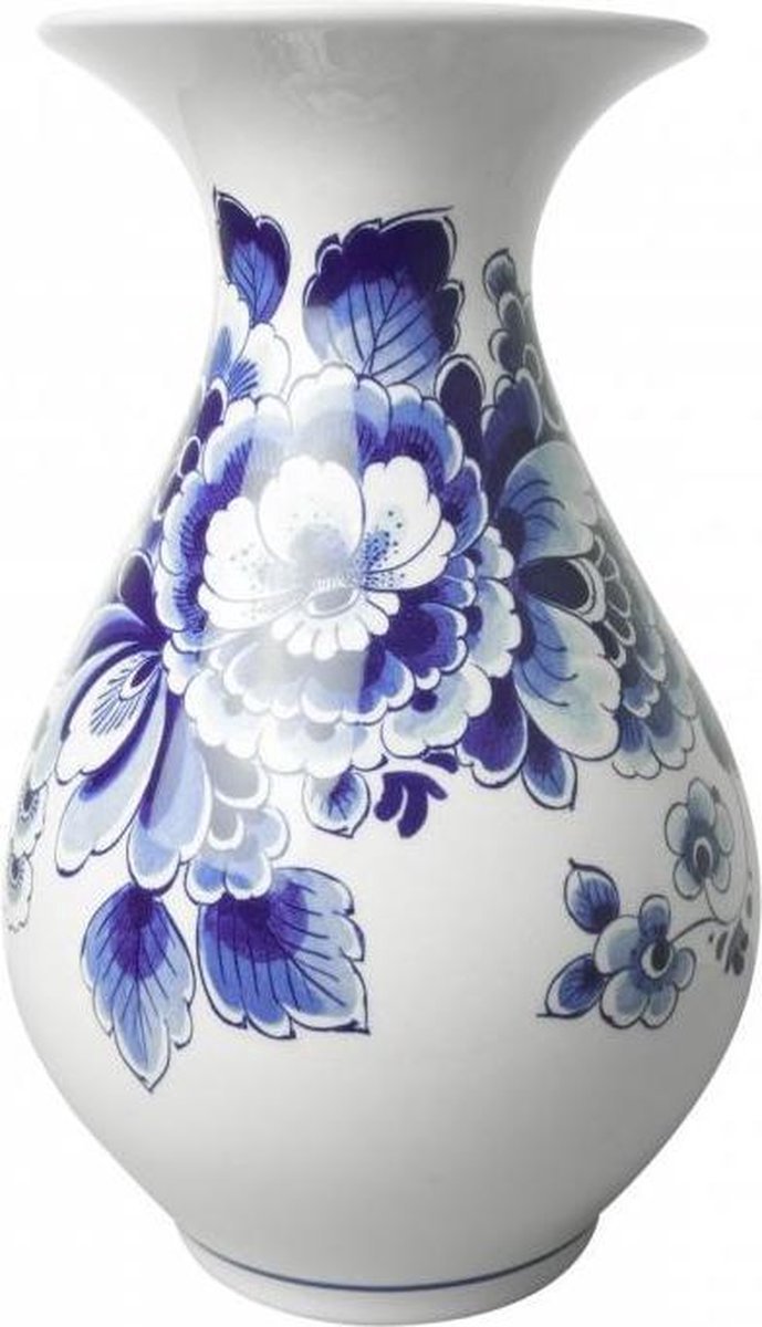 Buikvaas bloem groot - Heinen Delfts Blauw - Delfts blauw - Bloemenvaas - Bloem - Vaas - Delfts Blauwe vaas | kerst geschenk - kerst cadeau