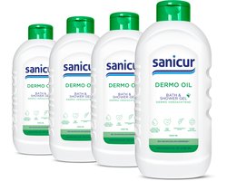 Sanicur Dermo Oil Bad en Douchegel - 4x 1000ml - Voordeelverpakking