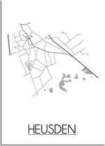DesignClaud Heusden Plattegrond poster - A2 + fotolijst wit (42x59,4cm)