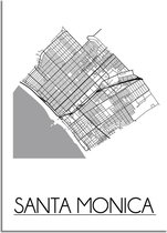 DesignClaud Santa Monica Plattegrond poster A2 + Fotolijst zwart