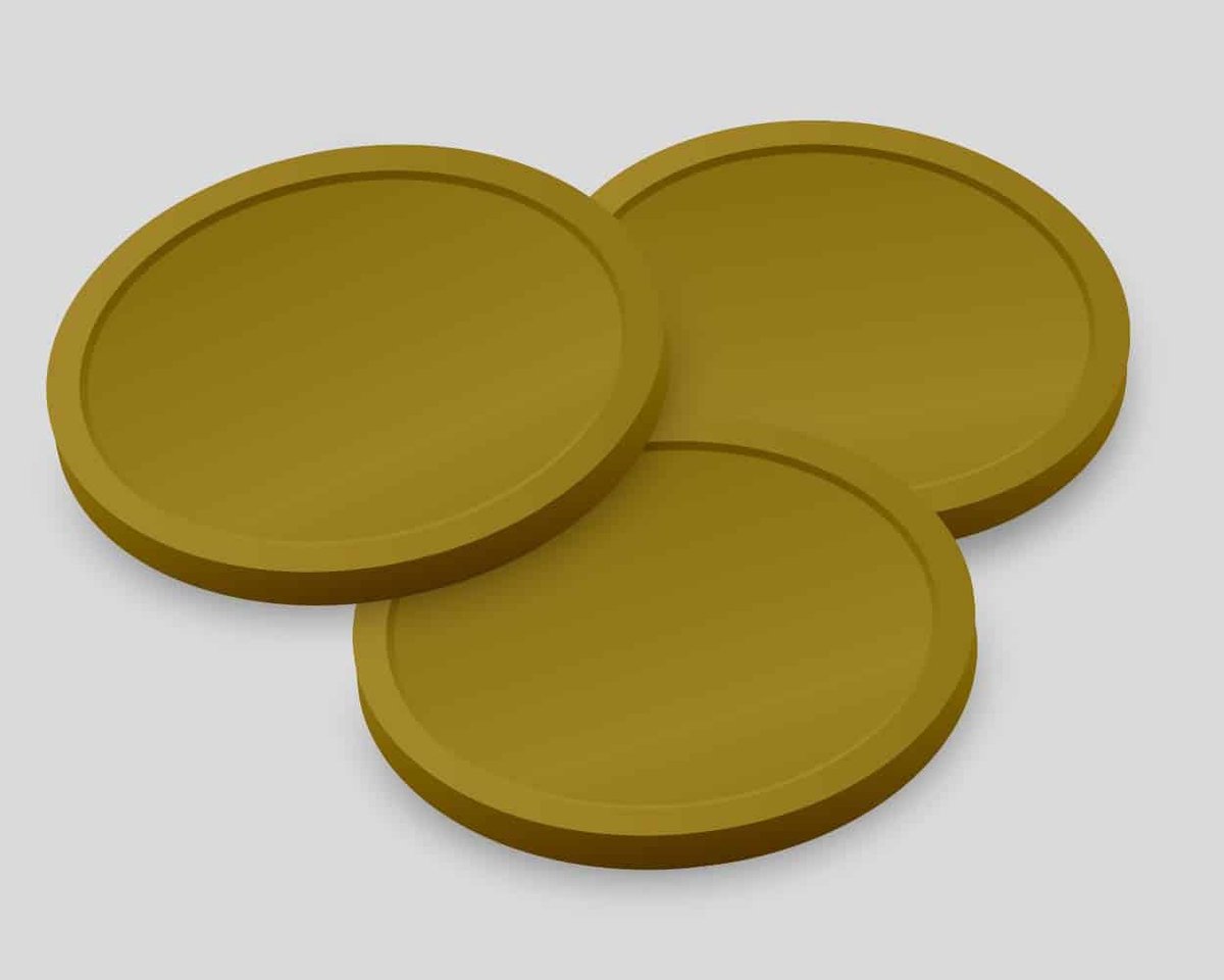 VanDerEng Blanco Consumptiemunten 29mm / Betaalmunten (per 1000 stuks) - GOUD