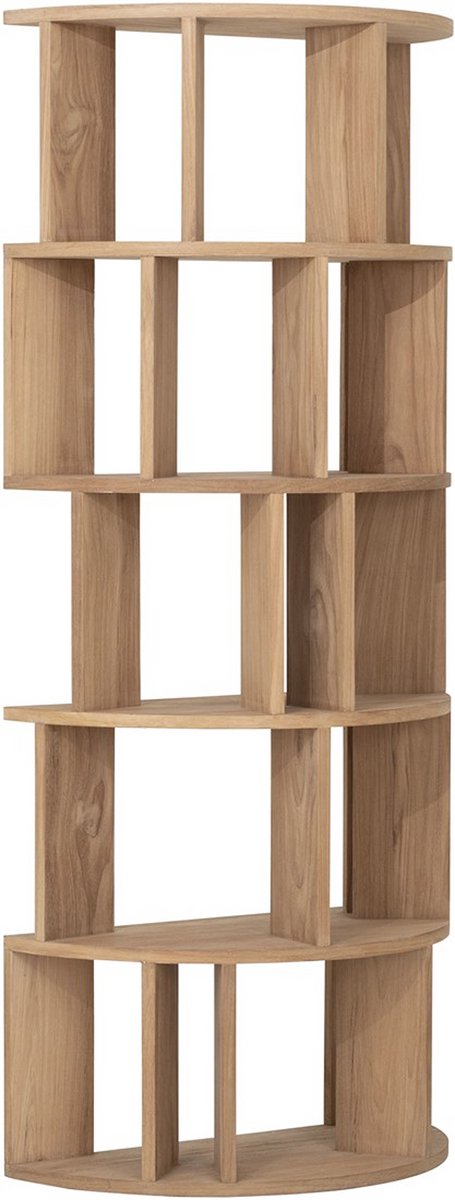 DTP Home Bookcase Forte round,175x75x38 cm, teakwood natural