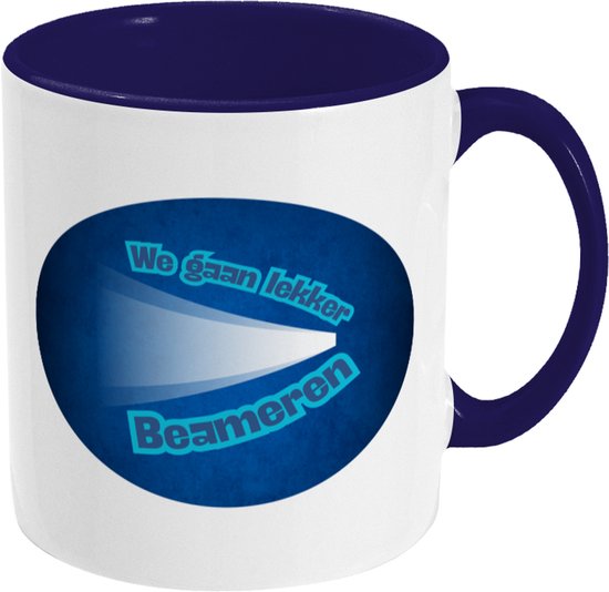 Amusons-nous en rayonnant - Mug en céramique Blauw 325 ml