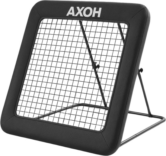 Verstelbare Rebounder XXL- 124x124cm - Kickback - Tchouck - Inclusief Grondankers - Voetbal Bouncer - Voetbal Trainingsmateriaal - Zwart