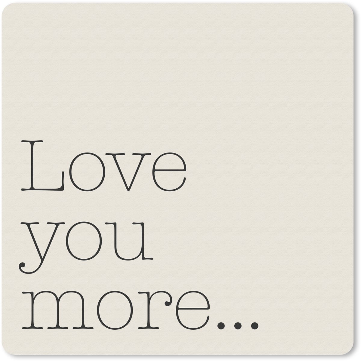 Muismat 20x20 cm - Mousepad Minimalistisch - Love - Beige - Muismatten