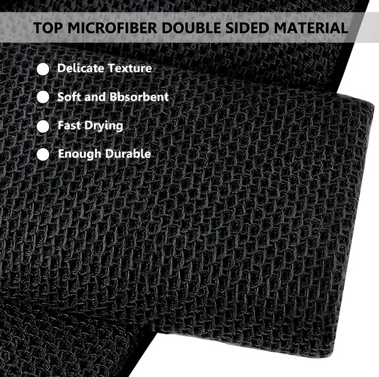 Stripe golfhanddoek microvezel 60x40 zwart, karabijnhaak van Merkloos — afbeelding 5