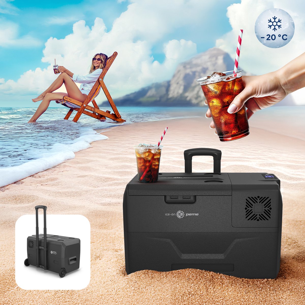 PEME Expedition - Compressor Koelbox - 27L - DC 12V/24V, AC 220-240V - Elektrische Frigobox met Bluetooth - Voor Auto en Camping – foto 6