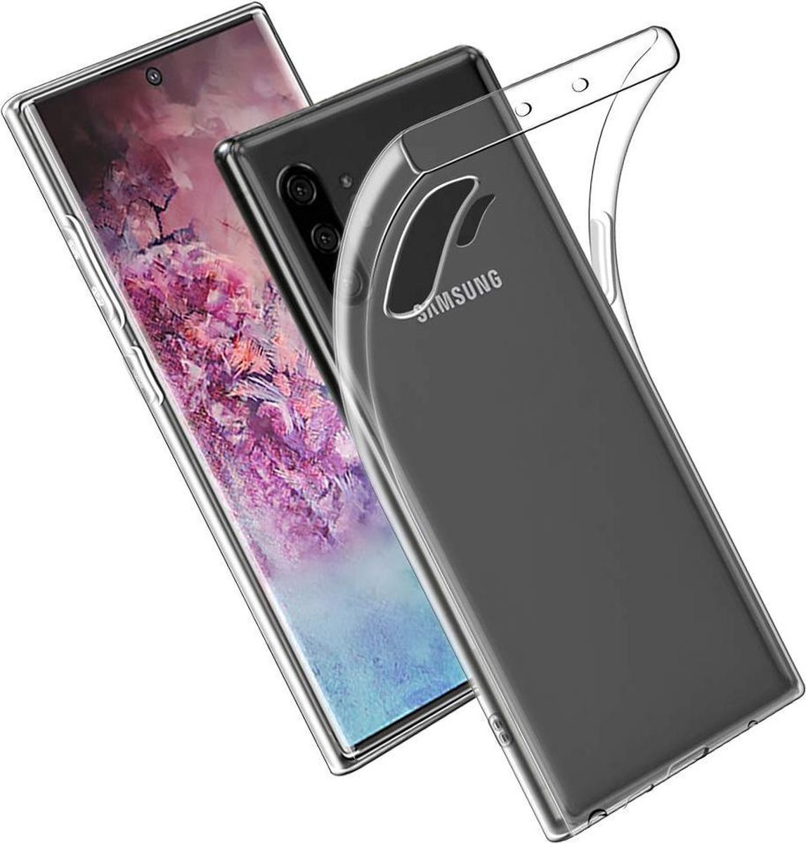 Epicmobile - Samsung Galaxy Note 10 Plus Transparant silicone hoesje – Schokabsorberend - Transparant