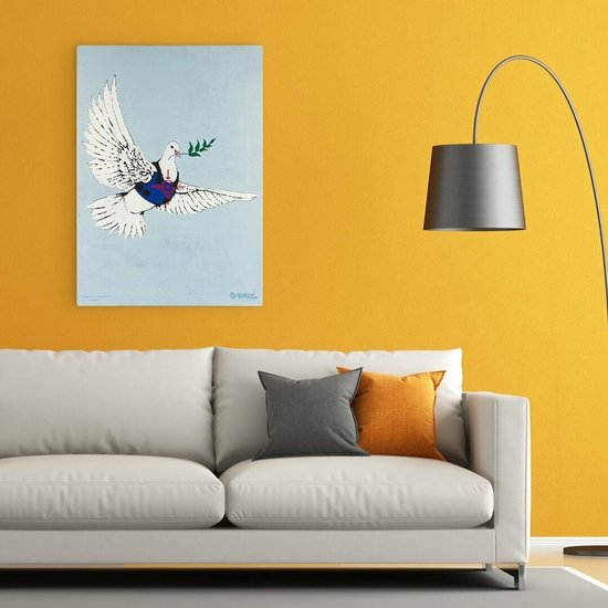 Banksy Graffiti - Canvas Schilderij 64x90 cm - Schilderijen Woonkamer