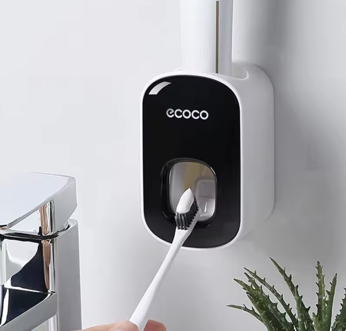 Wandmontage Elektrische tandenborstel houder tandpastahouder badkamer huis ruimtebesparende nieuwe stijl, zwart | NL