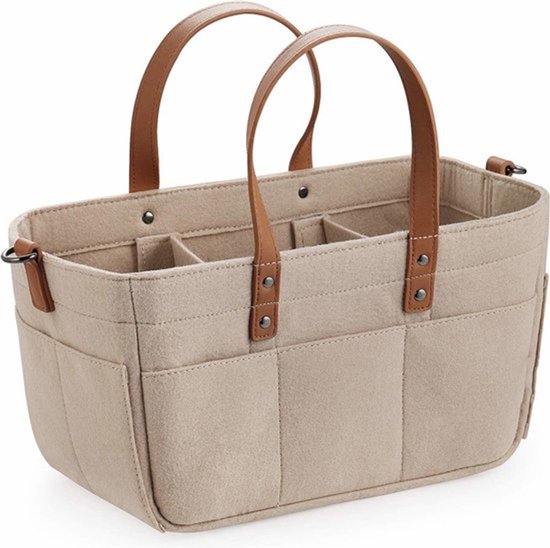 Baby kinderwagen tas organizer Opvouwbaar - Diaper - Luier - Luiertas - Apricot - Perzik - Vilt - Kind - Vakken - Buggy tas - Auto organizer - Kleding - Reistas - Opbergtas - Verzorgingstas - Kids - Kinderkamer - Compact - Luiers - Doekjes - Cadeau