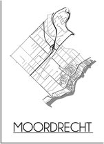 DesignClaud Moordrecht Plattegrond poster - A2 + fotolijst wit (42x59,4cm)