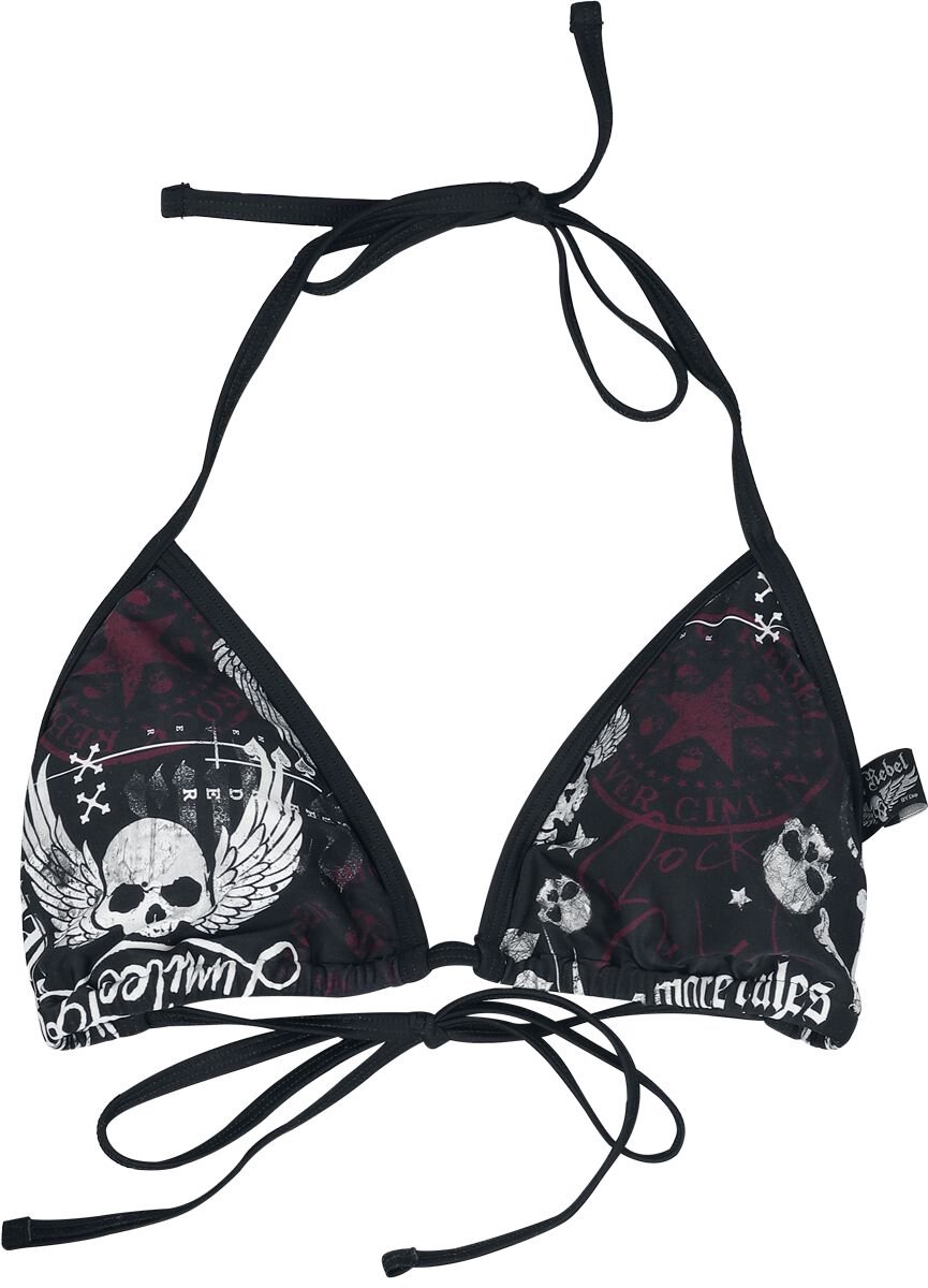 Rock Rebel by EMP zwarte triangel-bikinitop Mix and Match met uitneembare pads - Dames - XL