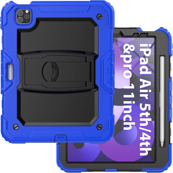 YHFZR Hoes Voor Surface Go 3, 360 Roterende Robuuste Drielaags Pantser Schokbestendige Robuuste Beschermhoes Voor Surface Go 3 105 Inch Met Standaard Blauw
