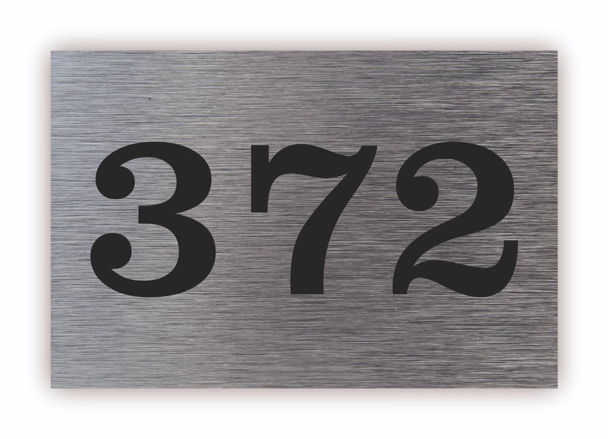 Dibond rvs look huisnummerbord voordeur 15x10cm DB94