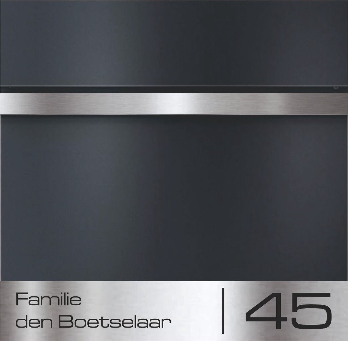 BR4 Brievenbus antraciet met naam en huisnummer 37x37x8.5cm