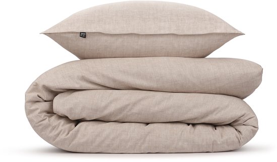 Zohome Dekbedovertrek Lino - Sandy Beige - Dekbedovertrek 140x200/220cm - 100% Katoen - Linnen Look - Eenpersoons van Zohome — afbeelding 3