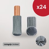 Housse de canapé à prix réduit - Protège-jambes de chaise | Chaussettes de chaise 24 pièces | 20mm-60mm | Chaussettes pieds de chaise | Protection du sol | Patins de chaise en feutre | Gris clair