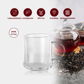 Bol.com Tobeyz Esmerina -Theeglazen - 300 ml - 6 stuks - Dubbelwandige glazen - Koffieglazen - Theeglas - Cappuccino glazen - La... aanbieding