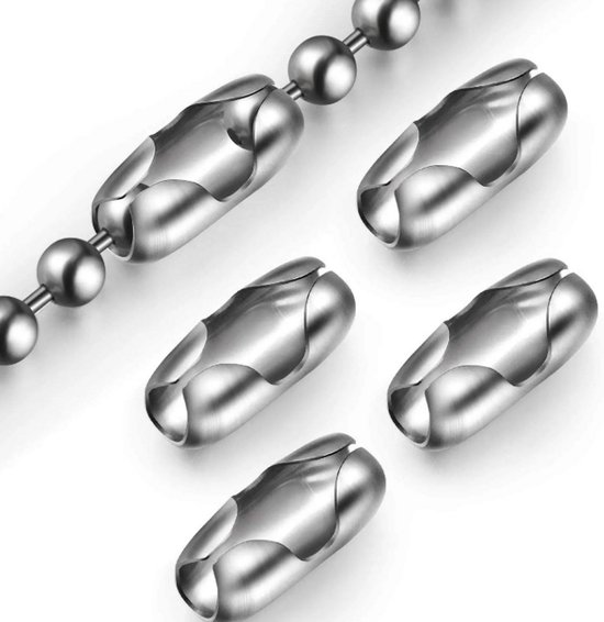 FSW-Products – 10 connecteurs de chaîne de rideau – Acier – Connecteur de chaîne pour Stores à rouleau – Argent – ​​Connexion solide pour chaîne de rideau