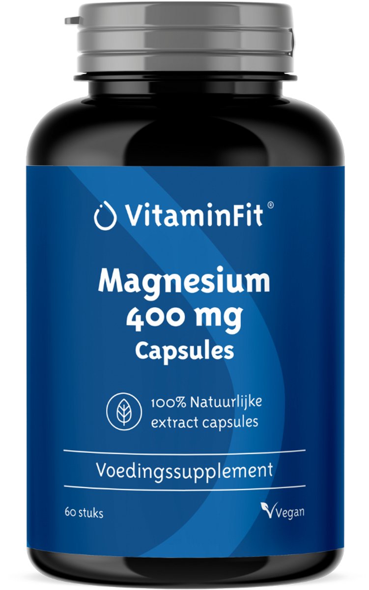 Goedkoopste VitaminFit Magnesium Citraat 400mg - 100 Natuurlijk & Plantaardig - 60 Capsules - Citraat vorm